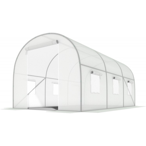 Теплица-парник с окнами 10 м2 FunFit 400х250х200 см (белый)