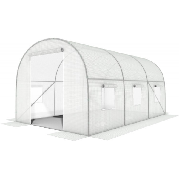 Теплица-парник с окнами 10 м2 FunFit 400х250х200 см (белый)