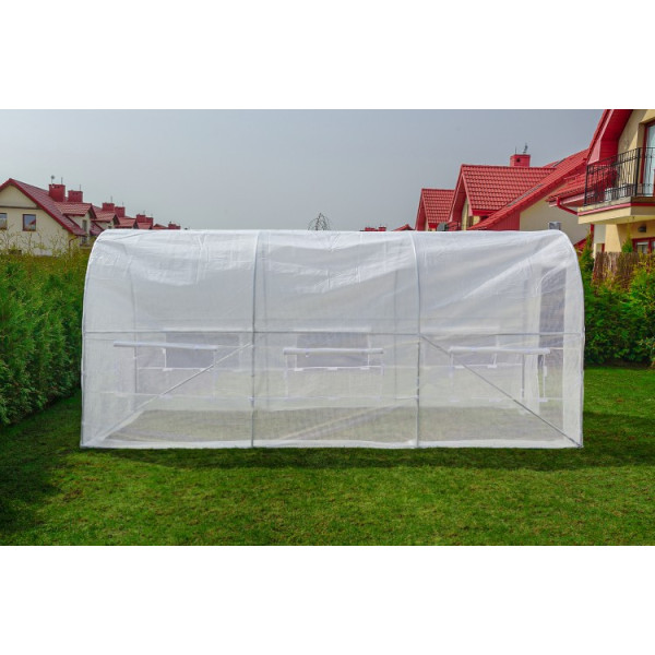 Теплица-парник с окнами 10 м2 FunFit 400х250х200 см (белый)