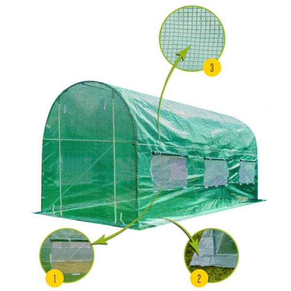 Теплица-парник с окнами 7 м2 FunFit 350х200х200 см