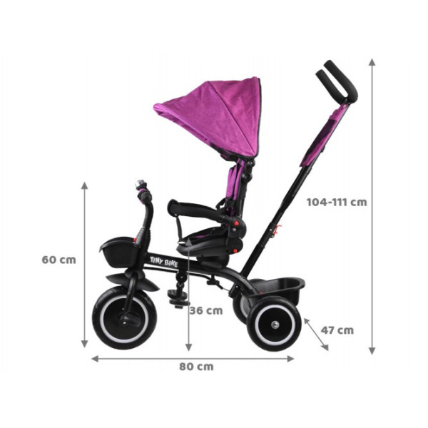 Дитячий трьохколісний велосипед Tiny Bike 3в1 SP0650 Rose