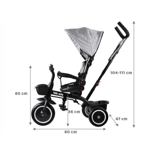 Дитячий трьохколісний велосипед Tiny Bike 3в1 SP0650 Grey