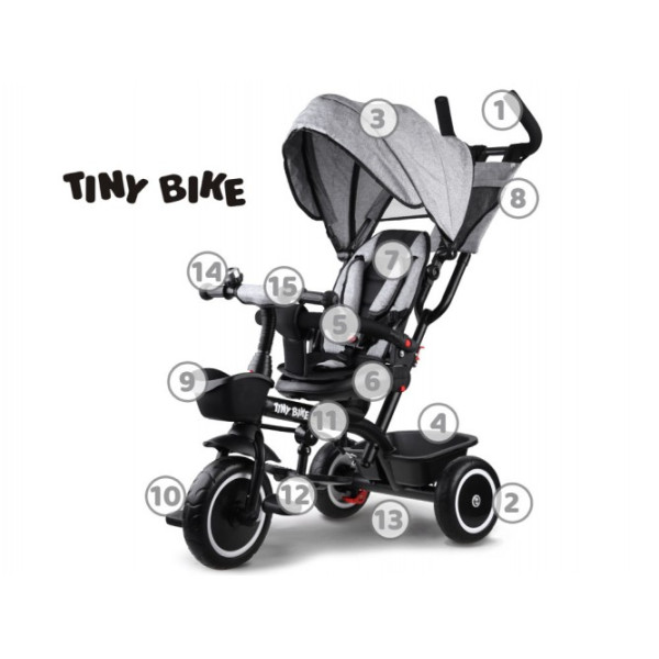Дитячий трьохколісний велосипед Tiny Bike 3в1 SP0650 Grey
