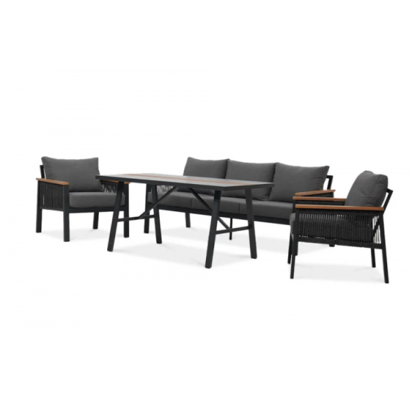 Комплект садових меблів ASCONA DINNING Dark Grey