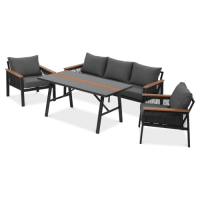 Комплект садових меблів ASCONA DINNING Dark Grey