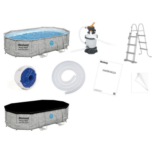 Каркасний басейн Bestway 488x305x107см 11в1 56946