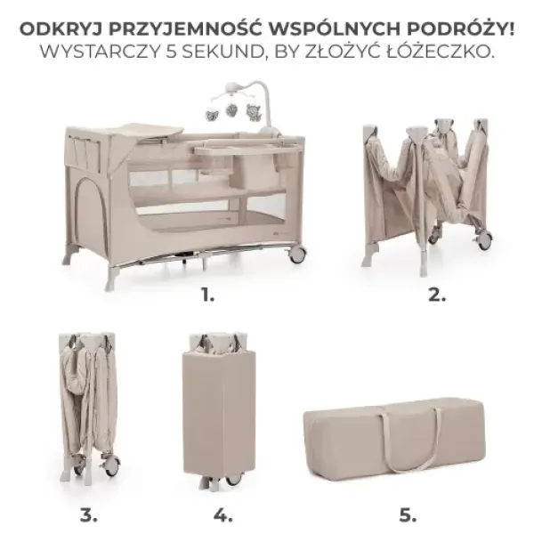 Ліжечко-манеж Kinderkraft JOY 2 з аксесуарами