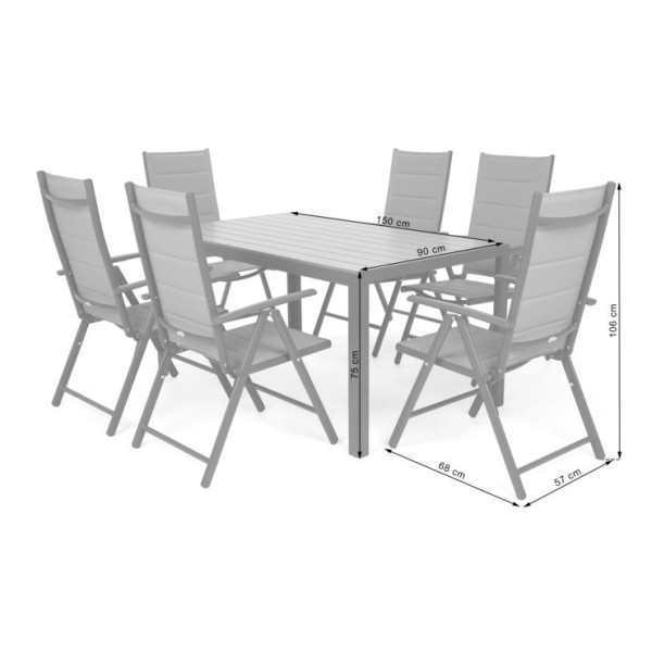 Набір садових меблів HOME & GARDEN Ibiza 150 стіл + 6 крісел