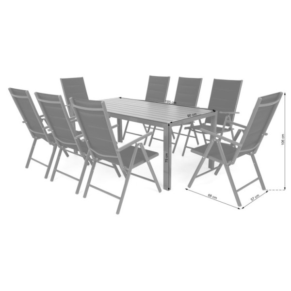 Набір садових меблів HOME & GARDEN Ibiza стіл + 8 крісел