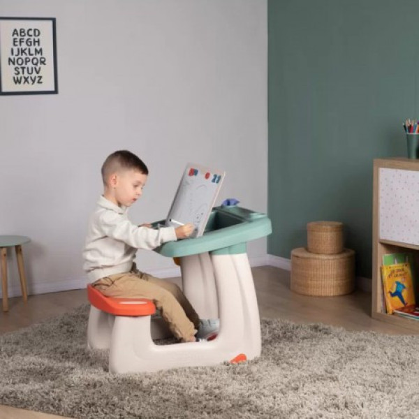 Дитячий стіл з дошкою для малювання +80 аксес Smoby