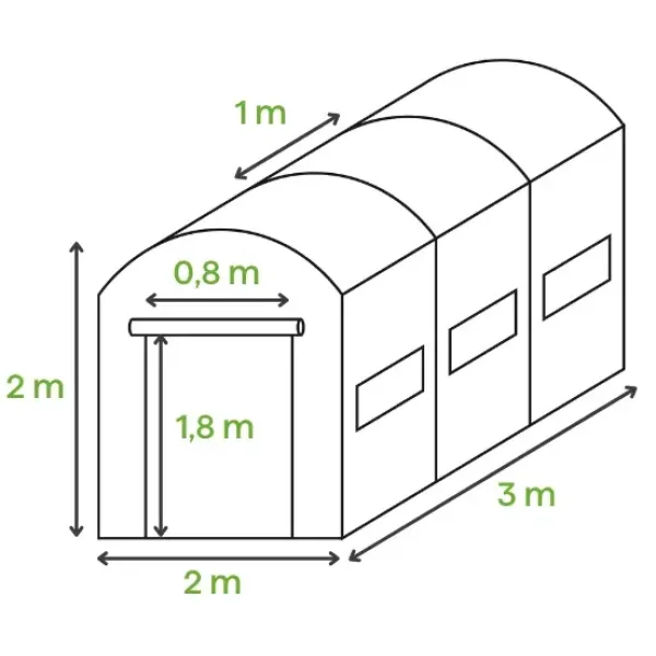 Садова теплиця-парник 6m2 Cultivo 2x3x2