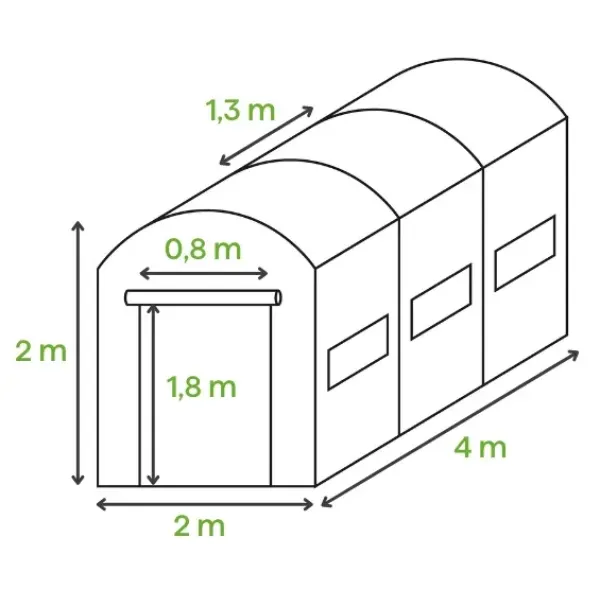 Садова теплиця-парник 8m2 Cultivo 2x4x2