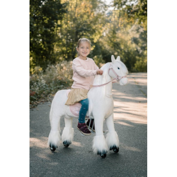 Механічна іграшка коник на колесах Ponnie Tiara M з рожевим сідлом