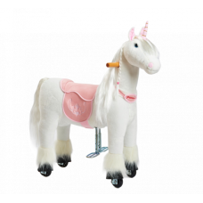 Механічна іграшка коник на колесах Ponnie Merlin S з рожевим сідлом