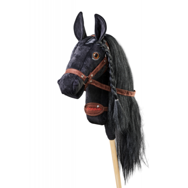 Плюшевая игрушка лошадка на палочке Hobby Horse Ponnie Black Lady A3