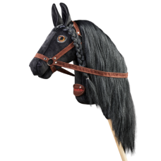 Плюшева іграшка конячка на паличці Hobby Horse Ponnie Black Lady A3