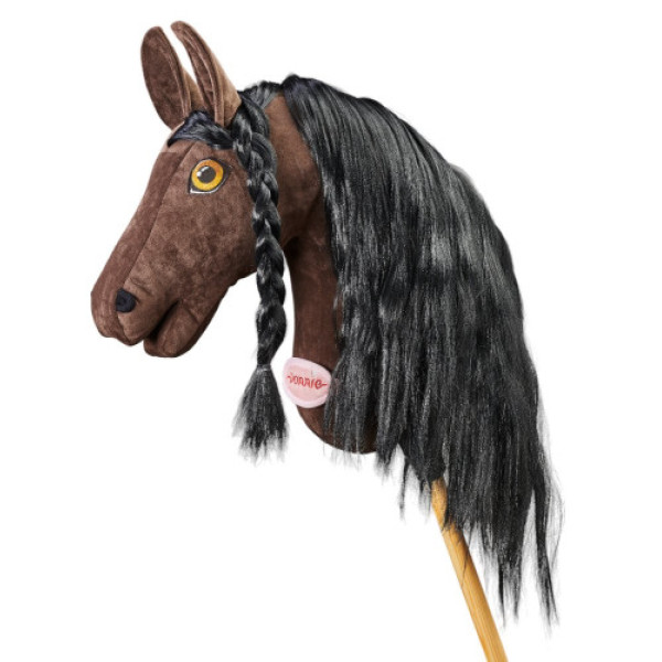 Плюшевая игрушка лошадка на палочке Hobby Horse Ponnie Dark Chocolate A3