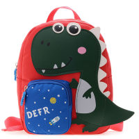 Детский рюкзак Evo-Kids Small Dino Red Black (арт. 2418-12 B Red Black Dino) - ткань красная / рисунок черный динозавр (коробок 1 шт.)