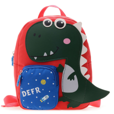 Детский рюкзак Evo-Kids Small Dino Red Black (арт. 2418-12 B Red Black Dino) - ткань красная / рисунок черный динозавр (коробок 1 шт.)
