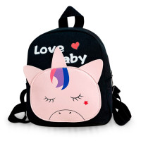 Детский рюкзак Evo-Kids Small Unicorn-2 Black (арт. 2418-19 Black Unicorn-2) - ткань черная / рисунок единорог розовый (коробок 1 шт.)
