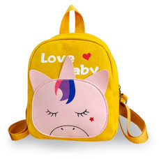 Детский рюкзак Evo-Kids Small Unicorn-2 Yellow (арт. 2418-19 Yellow Unicorn-2) - ткань желтая / рисунок единорог розовый (коробок 1 шт.)