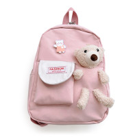 Дитячий рюкзак Evo-kids Small-Bear Pink (арт. 2418-1 Bear Pink) - рожева тканина / іграшка ведмідь (коробок 1 шт.)