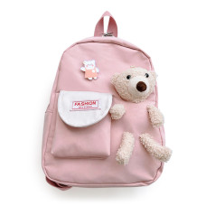 Дитячий рюкзак Evo-kids Small-Bear Pink (арт. 2418-1 Bear Pink) - рожева тканина / іграшка ведмідь (коробок 1 шт.)