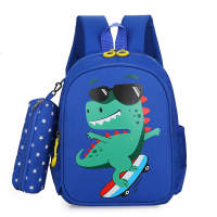Детский рюкзак Evo-Kids Small Dino Skate Blue (арт. 2418-24 Blue Dino Skate) - ткань синня / рисунок динозавр на скейте (коробок 1 шт.)