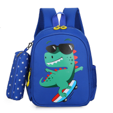 Детский рюкзак Evo-Kids Small Dino Skate Blue (арт. 2418-24 Blue Dino Skate) - ткань синня / рисунок динозавр на скейте (коробок 1 шт.)