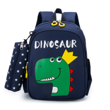 Детский рюкзак Evo-Kids Small Dinosaur Dark Blue (арт. 2418-24 Dark Blue Dinosaur) - ткань темно-синяя / рисунок динозавр в короне (коробок 1 шт.)