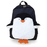 Детский рюкзак Evo-kids Small-Pinguin Black (арт. 2418-3-Black-pinguin) - ткань черная / рисунок пингвин