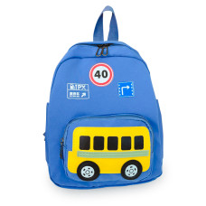 Дитячий рюкзак Evo-Kids Small Bus Blue (арт. 2418-7 Blue Bus) - блакитна тканина / малюнок атвобус (коробок 1 шт.)