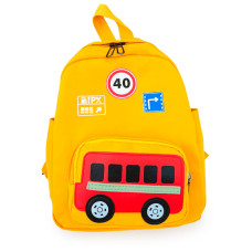 Дитячий наплічник Evo-Kids Small Bus Yellow (арт. 2418-7 Yellow Bus) - тканина жовта / малюнок автобус (коробок 1 шт.)