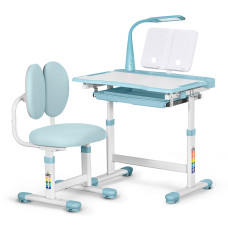 Комплект меблів Evo-Kids (стіл+стілець+полиця+лампа) BD-20 BL - стільниця біла / колір пластика блакитний (коробок-1 шт.)