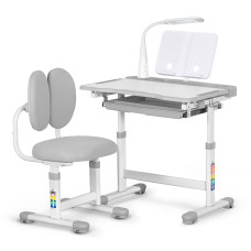 Комплект меблів Evo-Kids (стіл+стілець+полиця+лампа) BD-20 G - стільниця біла / колір пластика сірий (коробок-1 шт.)
