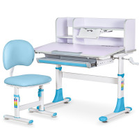 Комплект меблів Evo-kids (стіл+стілець+полиця) BD-21 BL - стільниця світло-лілова / колір пластика блакитний (коробок-1 шт.)