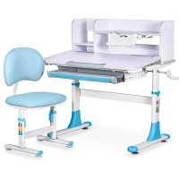 Комплект меблів Evo-kids (стіл+стілець+полиця) BD-22 BL - стільниця світло-лілова / колір пластика блакитний (коробок-1 шт.)