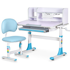 Комплект меблів Evo-kids (стіл+стілець+полиця) BD-22 BL - стільниця світло-лілова / колір пластика блакитний (коробок-1 шт.)