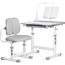 Комплект меблів Evo-kids (стіл+стілець+полиця+лампа) BD-23 G - стільниця біла / колір пластика сірий (коробок-1 шт.)