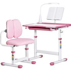 Комплект меблів Evo-kids (стіл+стілець+полиця+лампа) BD-23 PN - стільниця біла / колір пластика рожевий (коробок-1 шт.)