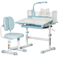 Комплект меблів Evo-Kids (стіл+стілець+полиця+лампа) BD-24 Blue (арт. BD-24 BL) - стільниця біла / колір пластику блакитний (коробок-1 шт.)
