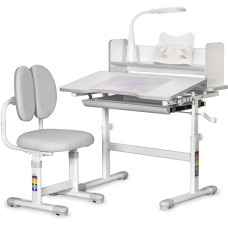 Комплект меблів Evo-Kids (стіл+стілець+полиця+лампа) BD-24 Grey (арт. BD-24 G) - стільниця біла / колір пластику сірий (коробок-1 шт.)