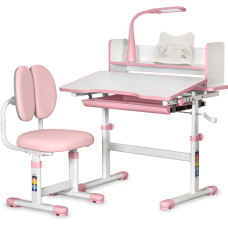 Комплект меблів Evo-Kids (стіл+стілець+полиця+лампа) BD-24 Pink (арт. BD-24 PN) - стільниця біла / колір пластику рожевий (коробок-1 шт.)