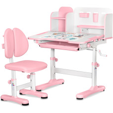 Комплект меблів (стіл + стілець + полиця) Mealux BD-28 Panda Pink (арт. BD-28 PN) - стільниця біла / колір пластику рожевий (коробок-1 шт.)