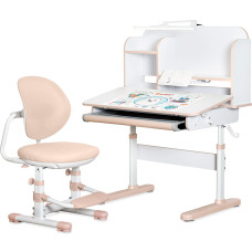 Комплект меблів (стіл + стільчик + полиця + лампа) Mealux Nemo XL Peach (арт. BD-39 PN) - стільниця біла / персикові накладки (коробок 1 шт.)