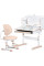 Комплект меблів (стіл + стільчик + полиця + лампа) Mealux Nemo XL Peach (арт. BD-39 PN) - стільниця біла / персикові накладки (коробок 1 шт.)