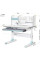 Дитячий стіл Mealux Edmonton Multicolor BL з полицею (арт. BD-610 W/MC + BL з полицею) - cтільниця біла / накладки сірі і блакитні (коробок-3 шт.)