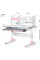 Дитячий стіл Mealux Edmonton Multicolor PN з полицею (арт. BD-610 W/MC + PN з полицею) - cтільниця біла / накладки сірі і рожеві (коробок-3 шт.)