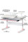 Детский стол Mealux Vancouver Multicolor PN с полкой S50 (арт. BD-620 W/G MC+ PN+ S50 WG) - столешница белая / накладки серые и розовые (коробок-3 шт.)