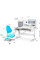 Комплект Mealux Winnipeg WG/G+Omega KBL (арт.BD-630 WG/G+Y-220 KBL) - стільниця біла, накладки сірі / оббивка блакитна однотонна (коробок-2 шт.)